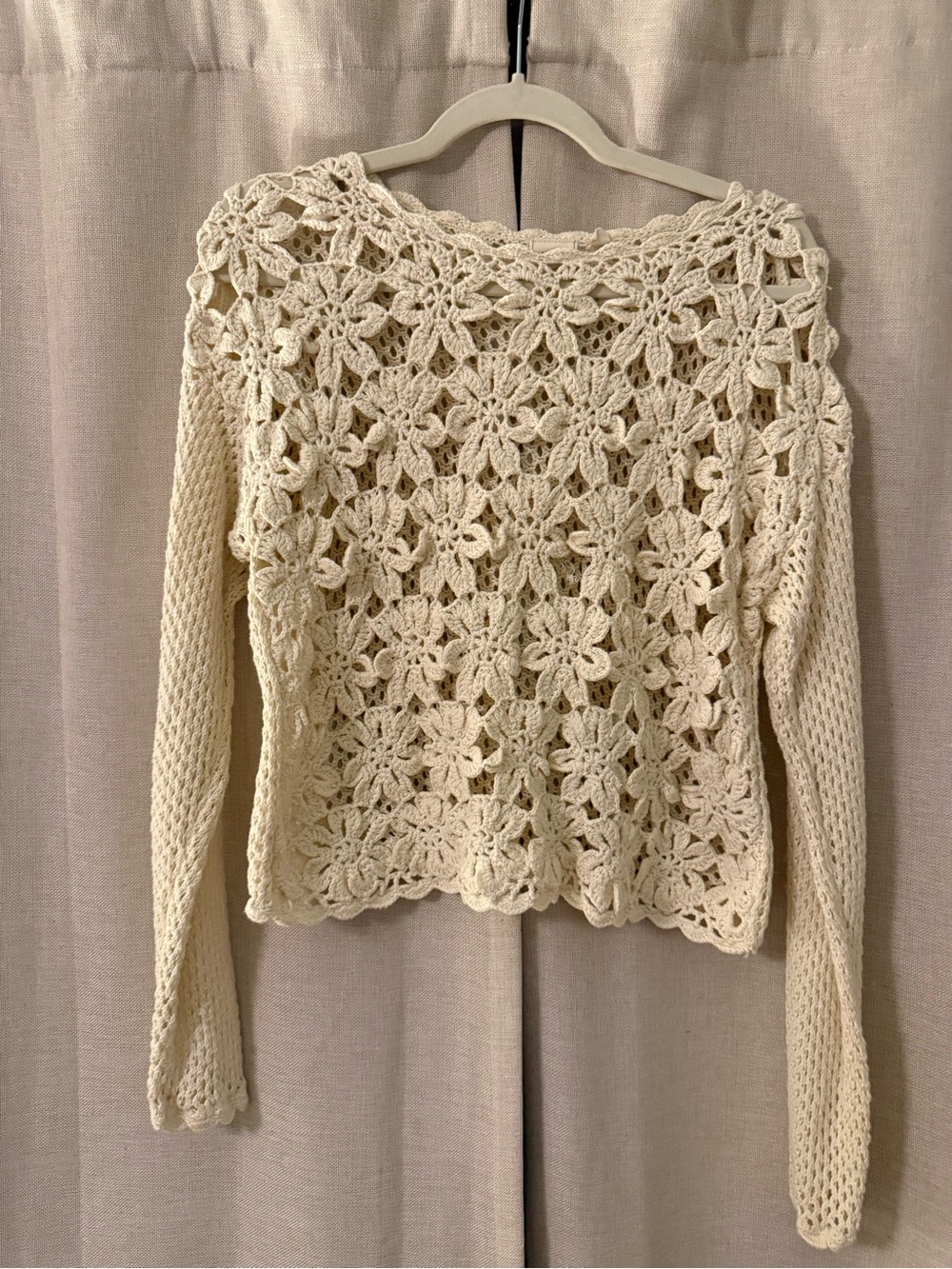 White Crow Crochet Sweater Top